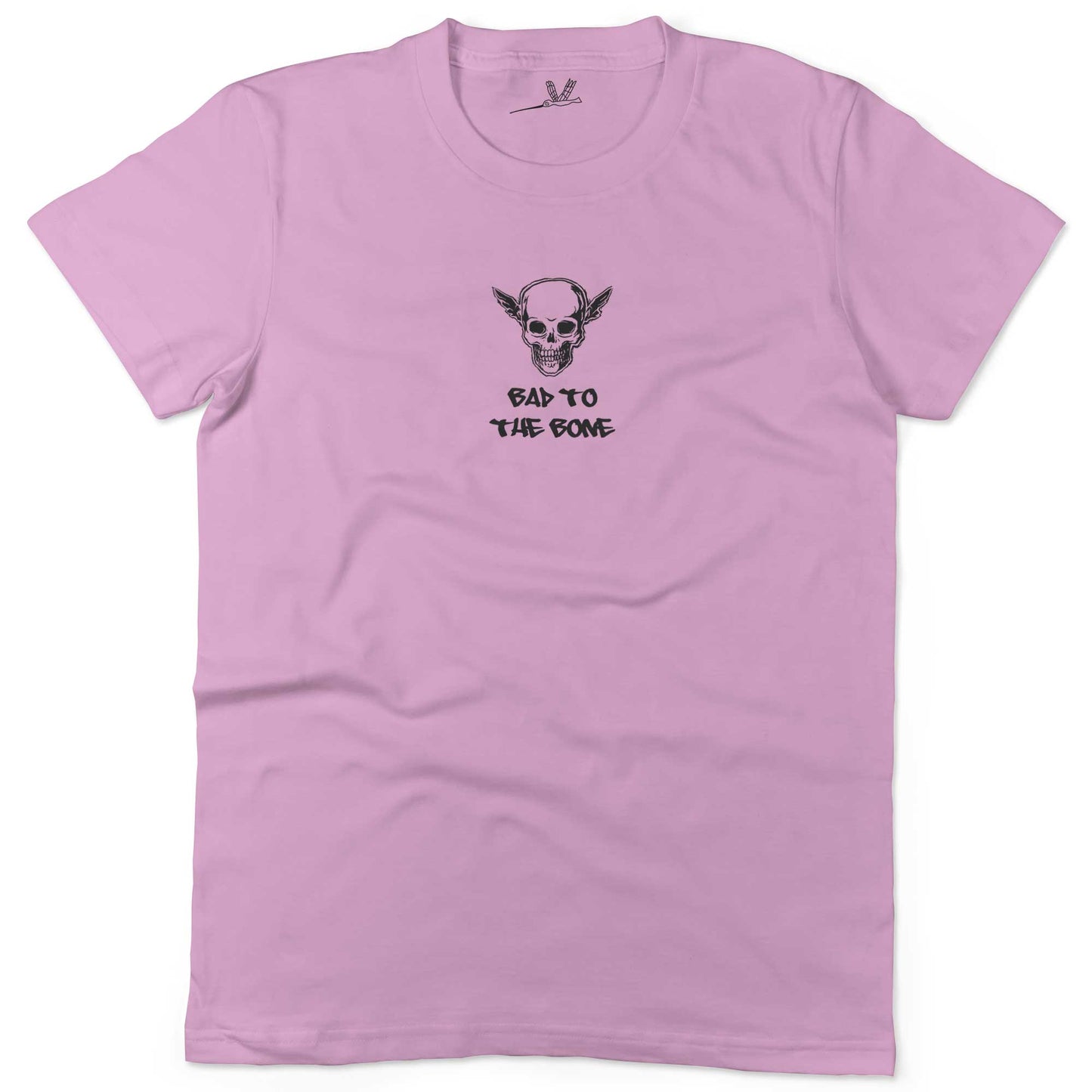 Bad To The Bone Unisex Or Women's Cotton T-shirt-Pink-Woman