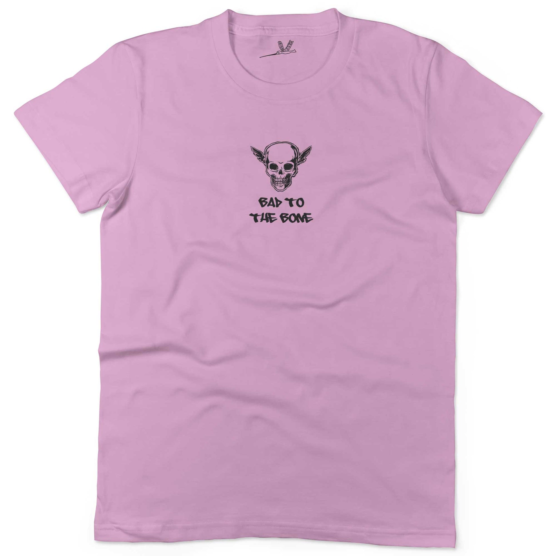 Bad To The Bone Unisex Or Women's Cotton T-shirt-Pink-Woman
