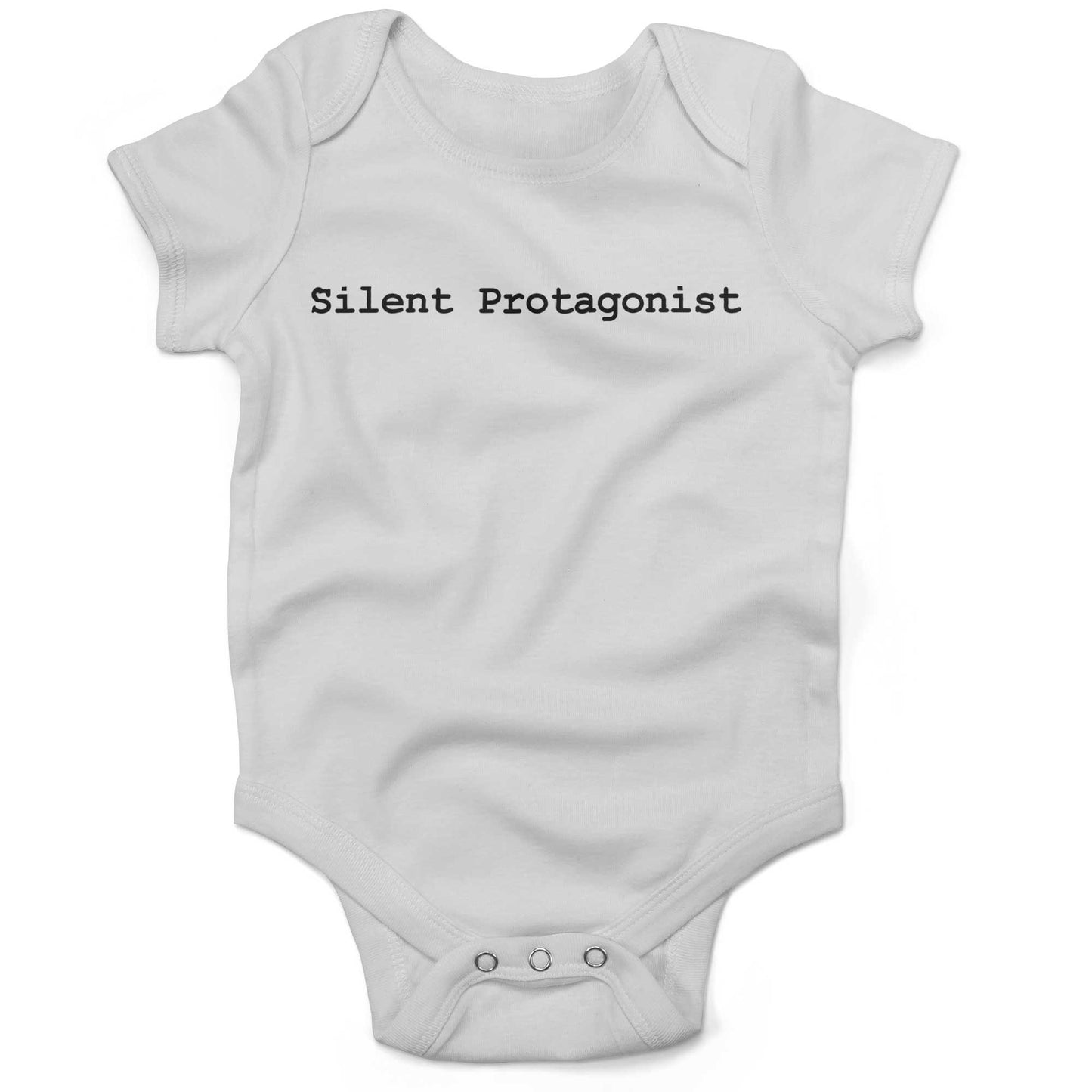 Silent Protagonist Infant Bodysuit or Raglan Tee-White-3-6 months