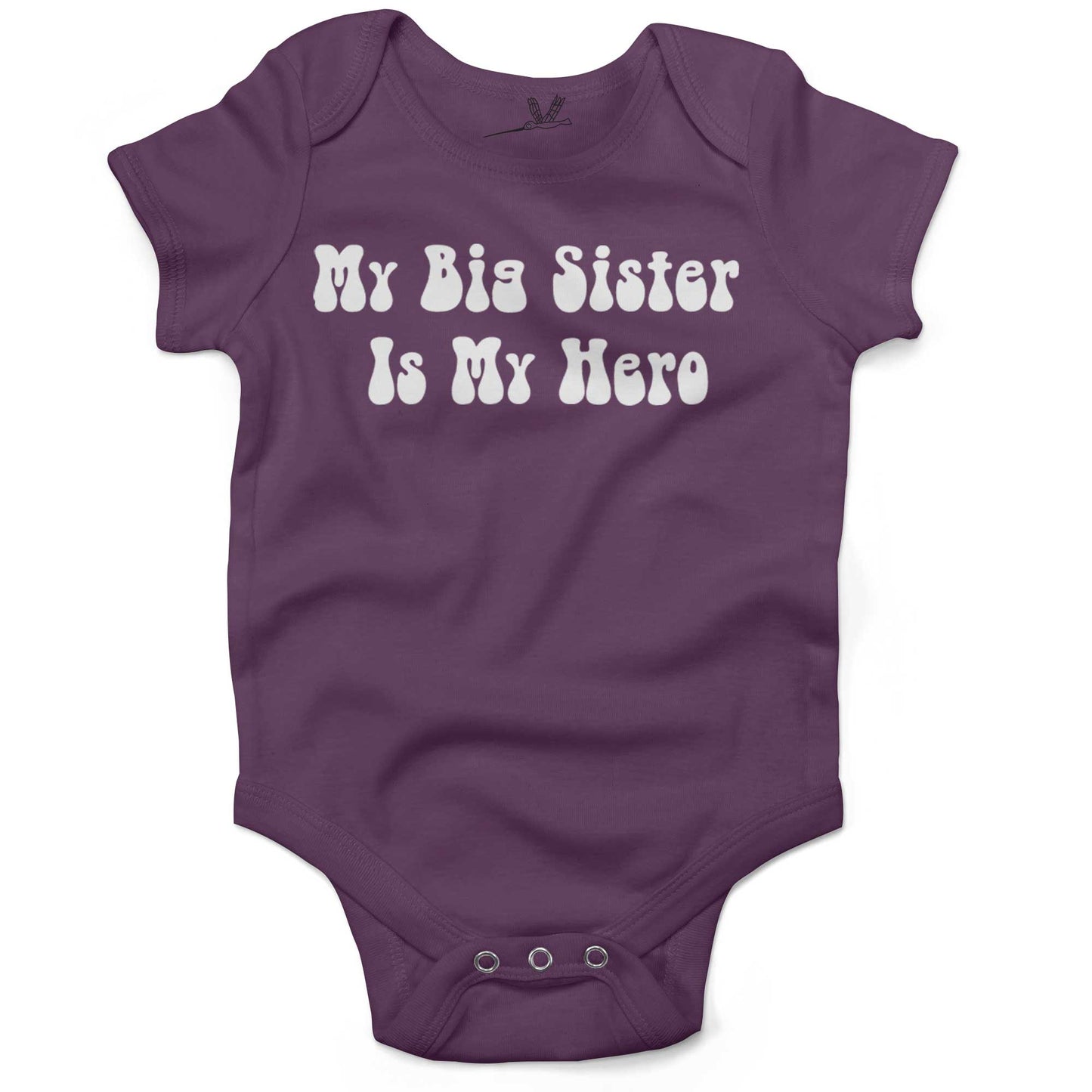 My Big Sister Is My Hero Infant Bodysuit or Raglan Tee-Organic Purple-3-6 months