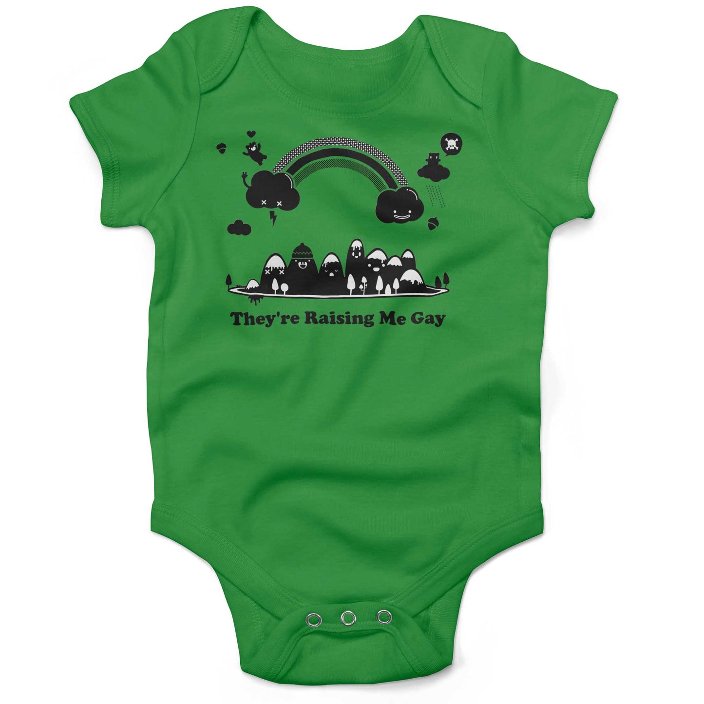 They're Raising Me Gay Infant Bodysuit or Raglan Tee-Grass Green-3-6 months