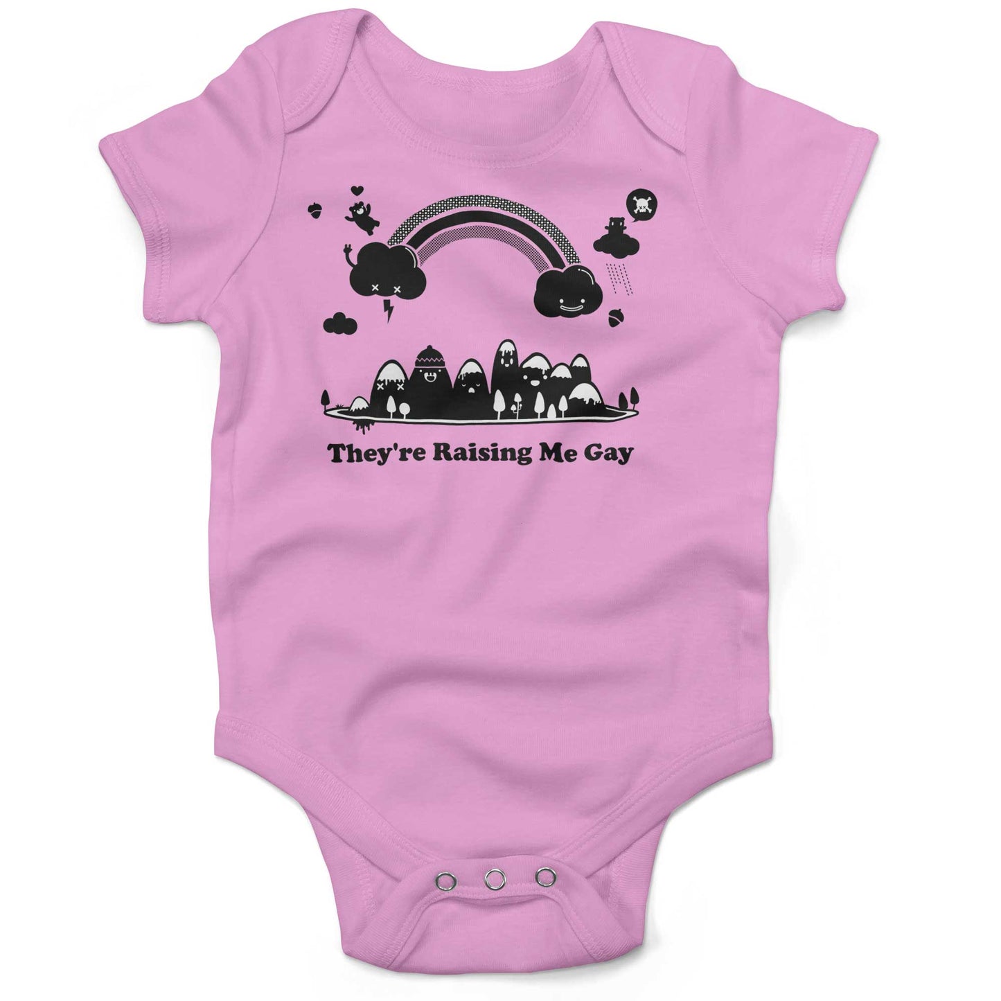 They're Raising Me Gay Infant Bodysuit or Raglan Tee-Organic Pink-3-6 months