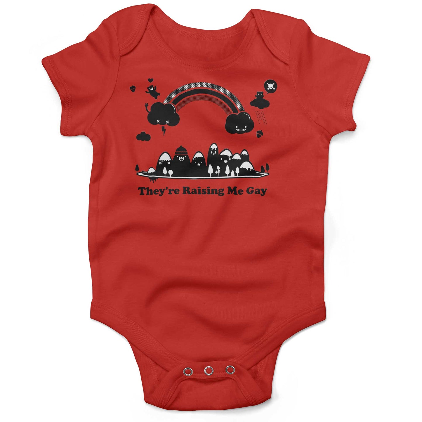 They're Raising Me Gay Infant Bodysuit or Raglan Tee-Organic Red-3-6 months