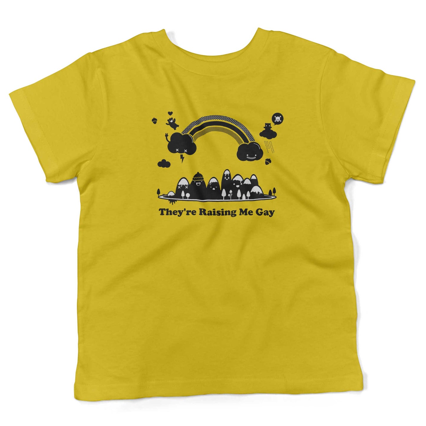 They're Raising Me Gay Toddler Shirt-Sunshine Yellow-2T