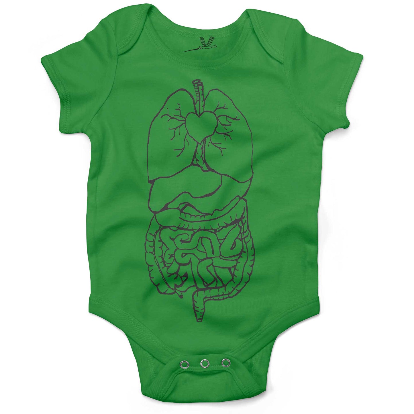 Digestive System Infant Bodysuit-Grass Green-3-6 months