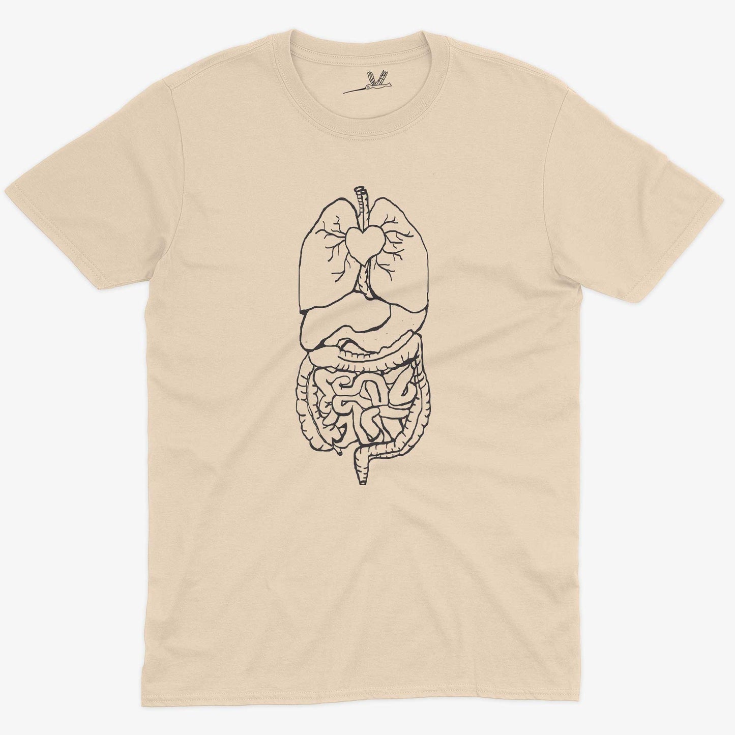 Digestive System Unisex Or Women's Cotton T-shirt-Organic Natural-Unisex