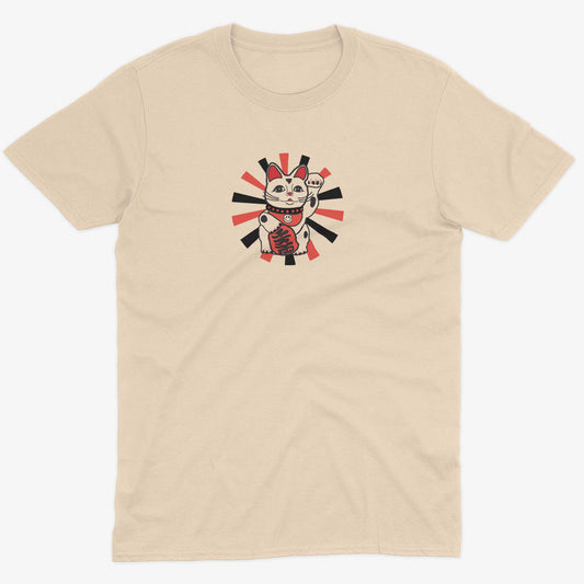 Japanese Lucky Cat Unisex Or Women's Cotton T-shirt-Organic Natural-Unisex