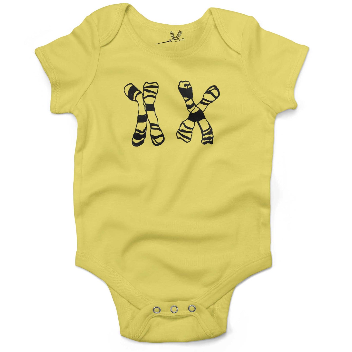 XX Girl Chromosomes Infant Bodysuit or Raglan Tee-Yellow-3-6 months