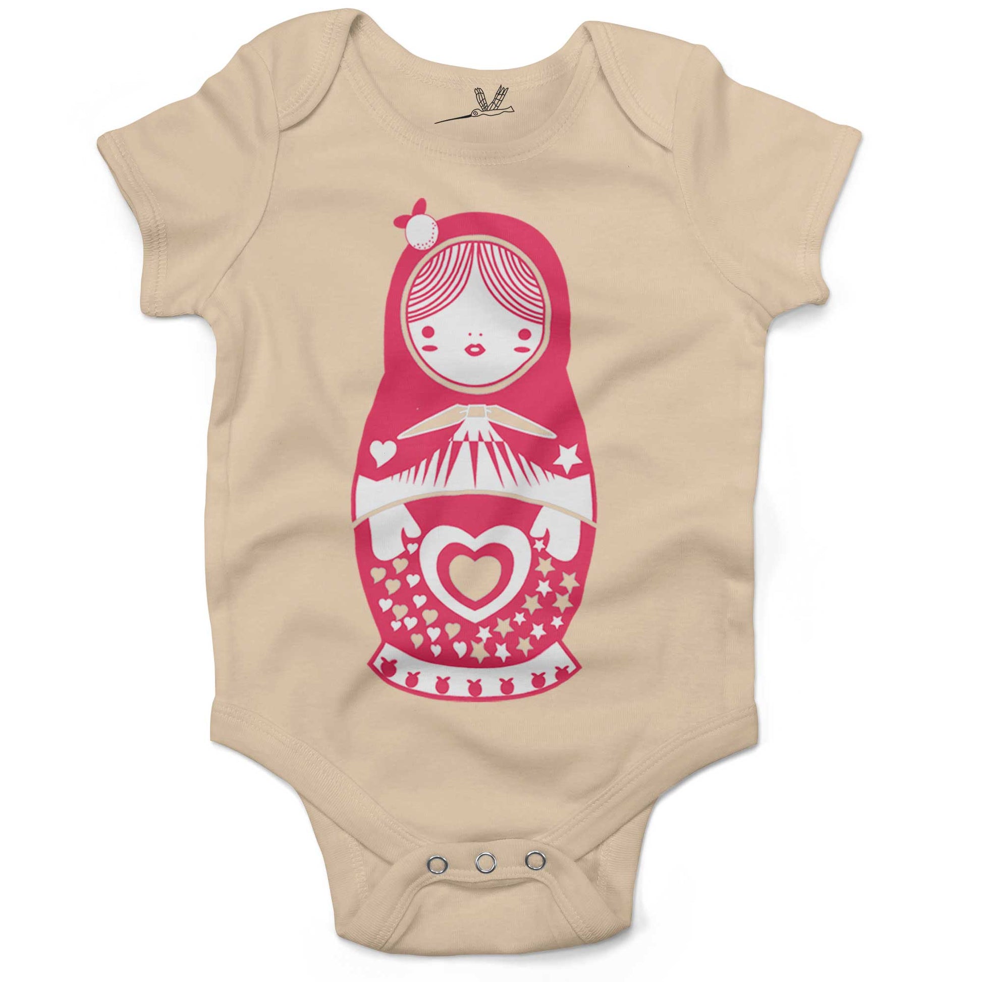 Russian Doll Infant Bodysuit or Raglan Tee-Organic Natural-3-6 months