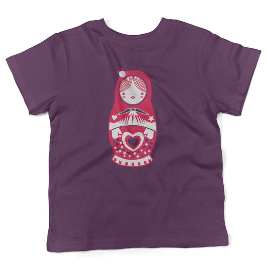 Russian Doll Toddler Shirt-Organic Purple-2T