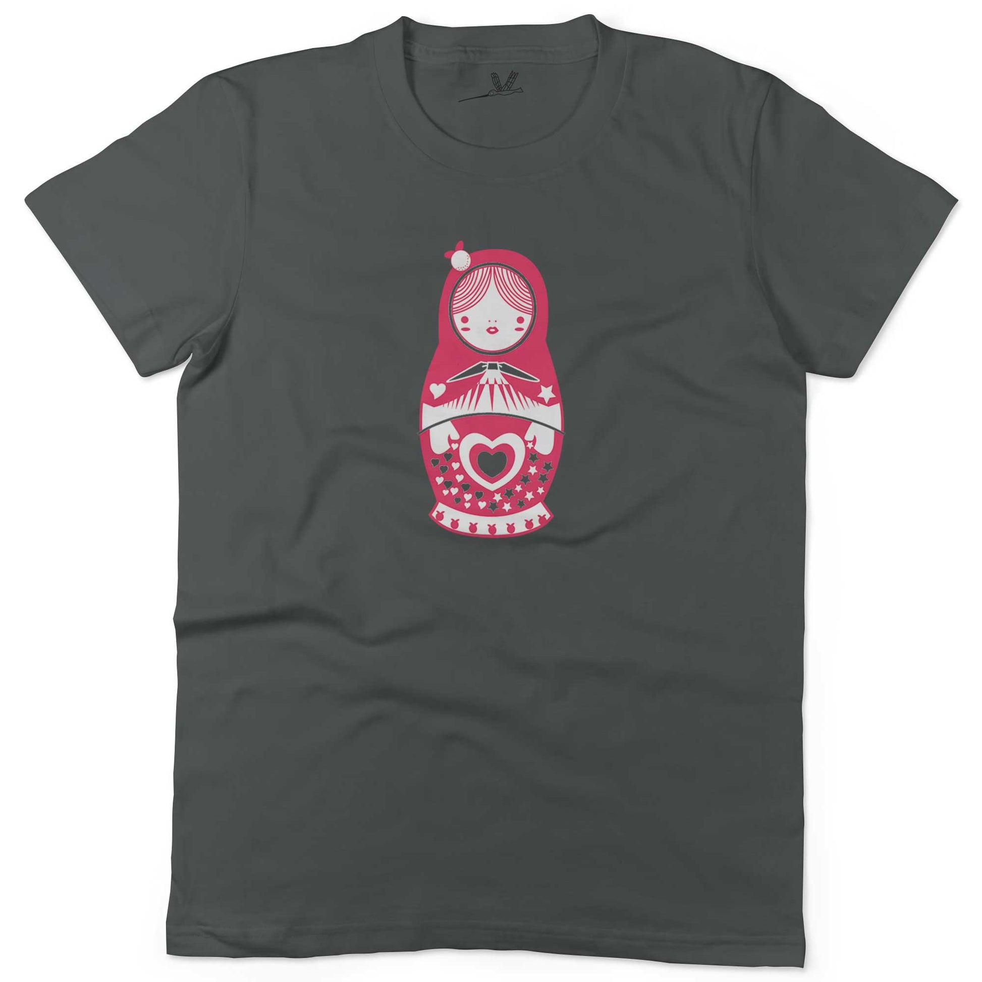 Russian Doll Unisex Or Women's Cotton T-shirt-Asphalt-Woman