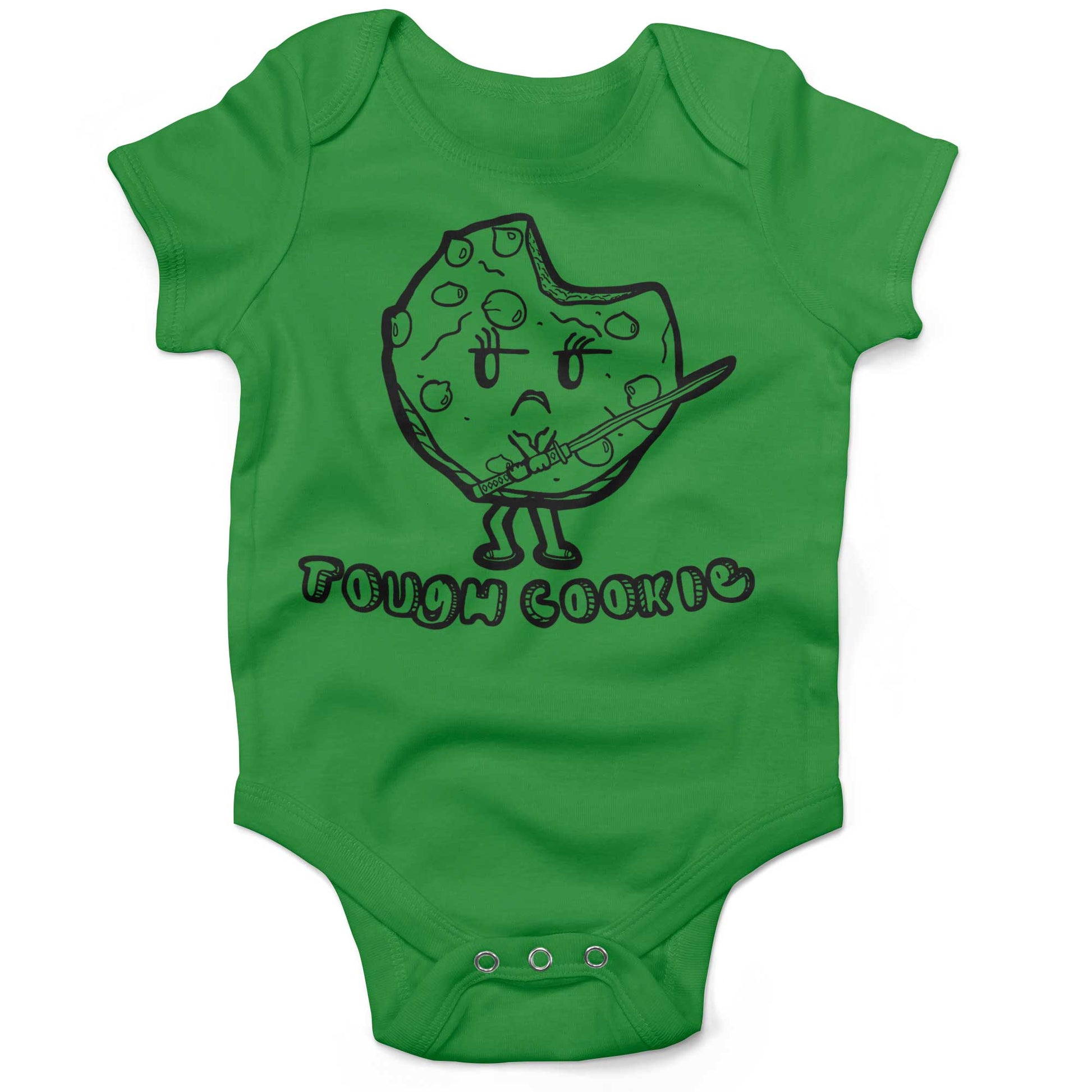 Tough Cookie Infant Bodysuit or Raglan Tee-Grass Green-3-6 months