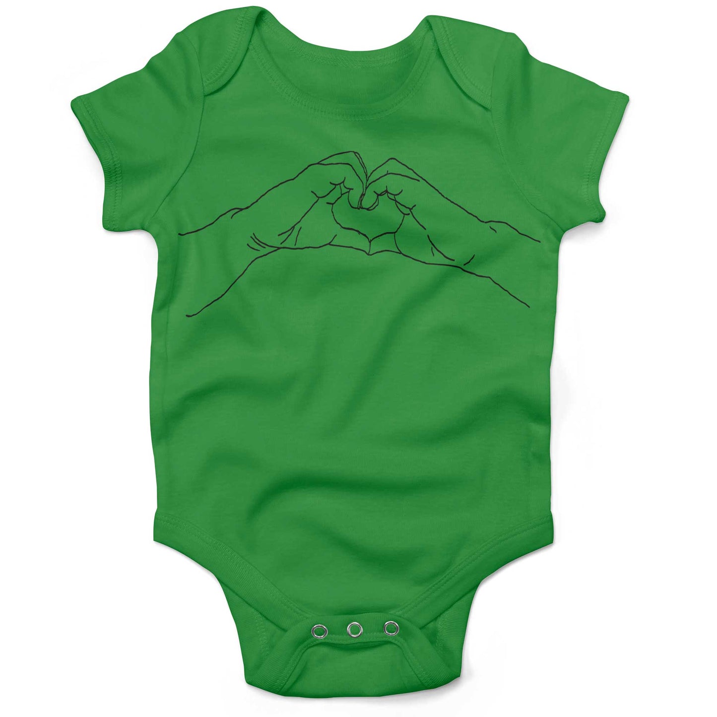 Heart Hands Infant Bodysuit or Raglan Tee-Grass Green-3-6 months