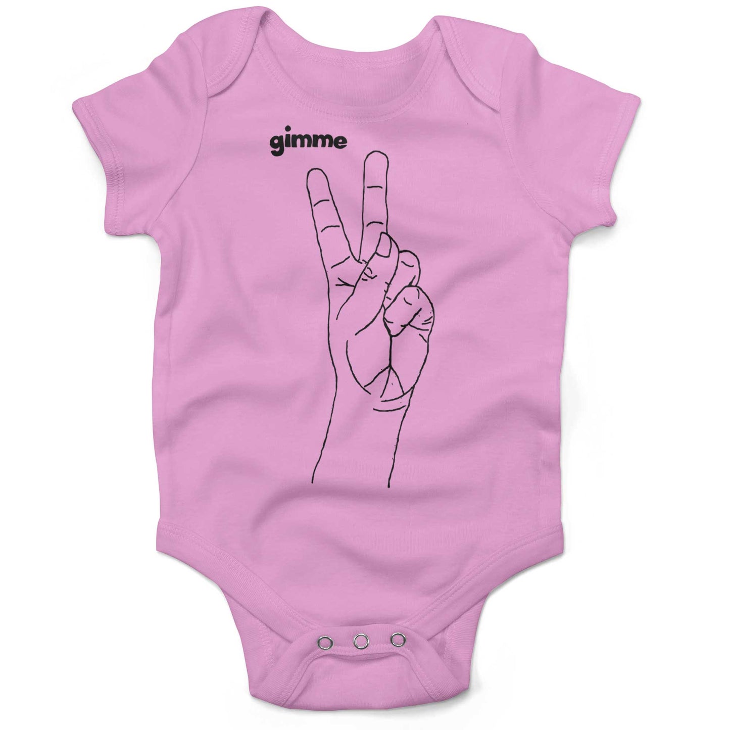 Peace Hand Symbol Infant Bodysuit or Raglan Tee-Organic Pink-3-6 months