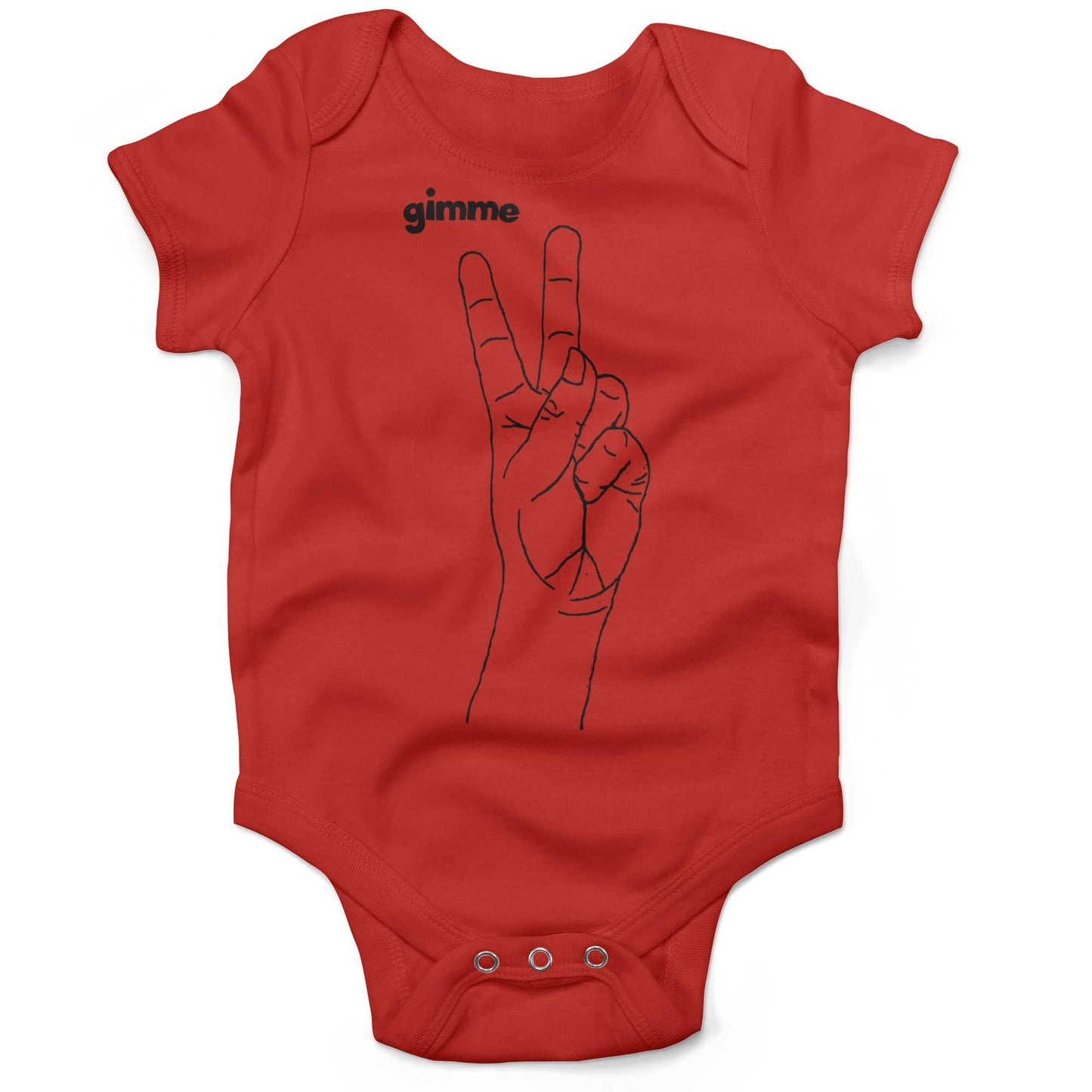 Peace Hand Symbol Infant Bodysuit or Raglan Tee-Organic Red-3-6 months