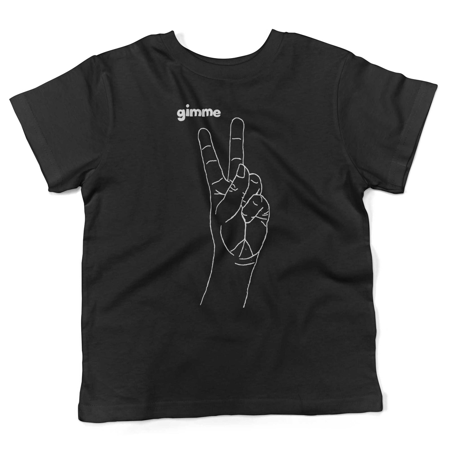 Peace Hand Symbol Toddler Shirt-Organic Black-2T