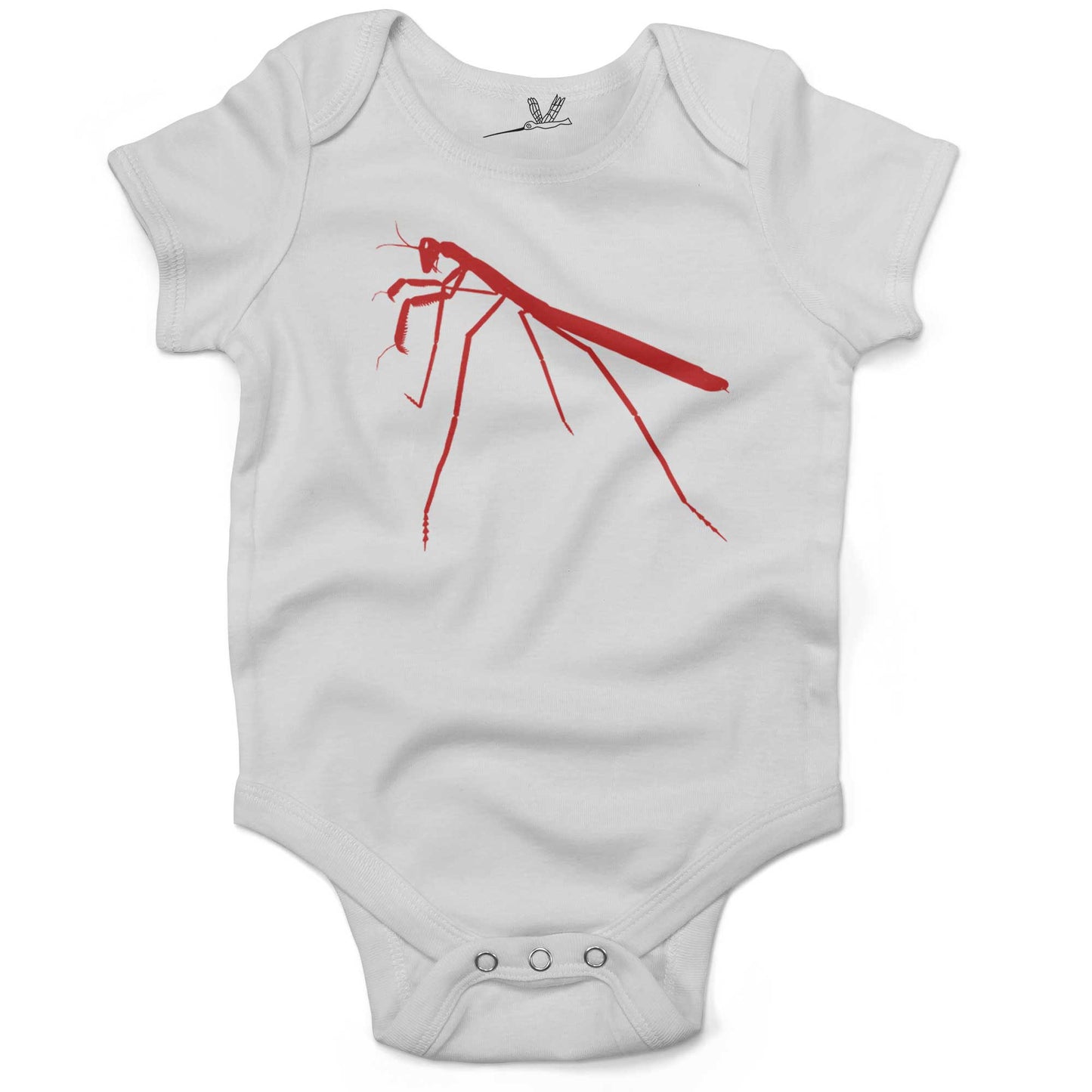 Praying Mantis Infant Bodysuit-White-3-6 months