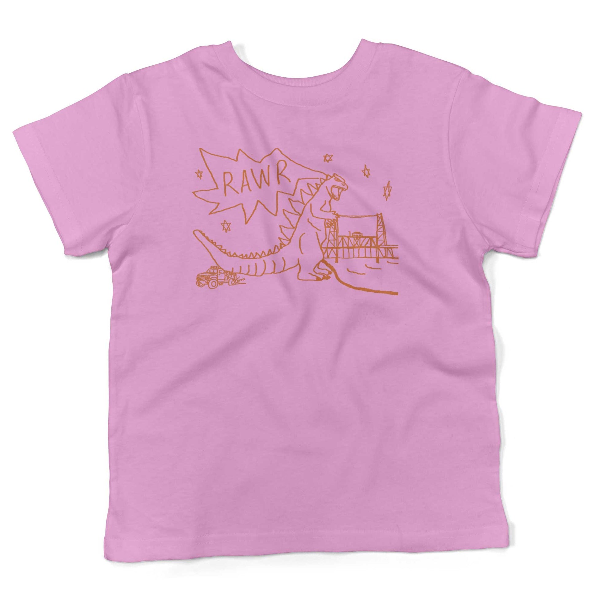 RAWR Dinosaur Toddler Shirt-Organic Pink-2T