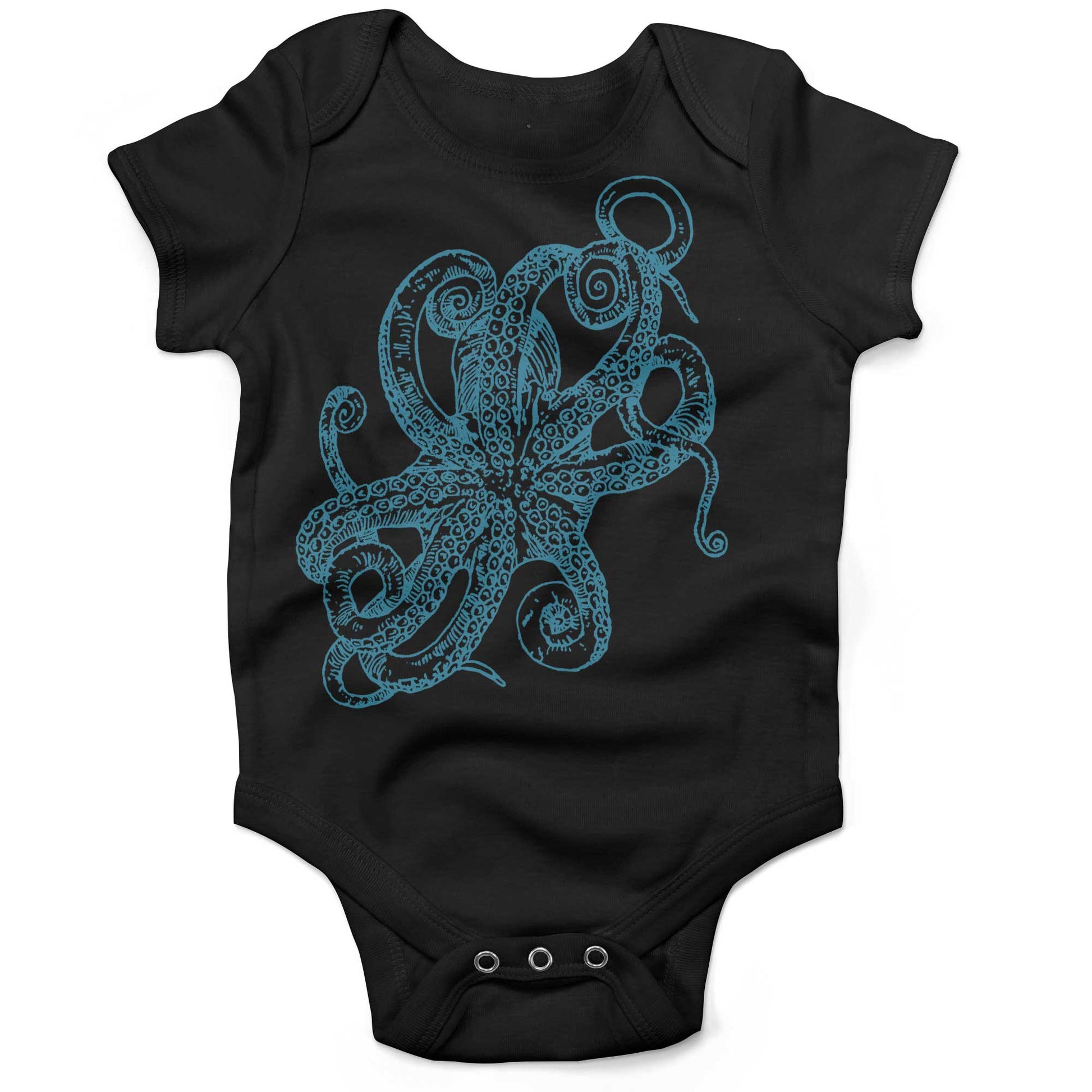 Octopus Underbelly Infant Bodysuit or Raglan Tee-Organic Black-3-6 months