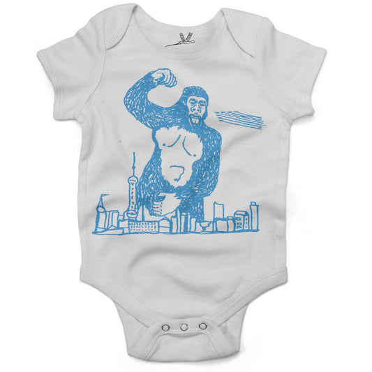 Giant Gorilla Drawing Infant Bodysuit or Raglan Tee-White-3-6 months