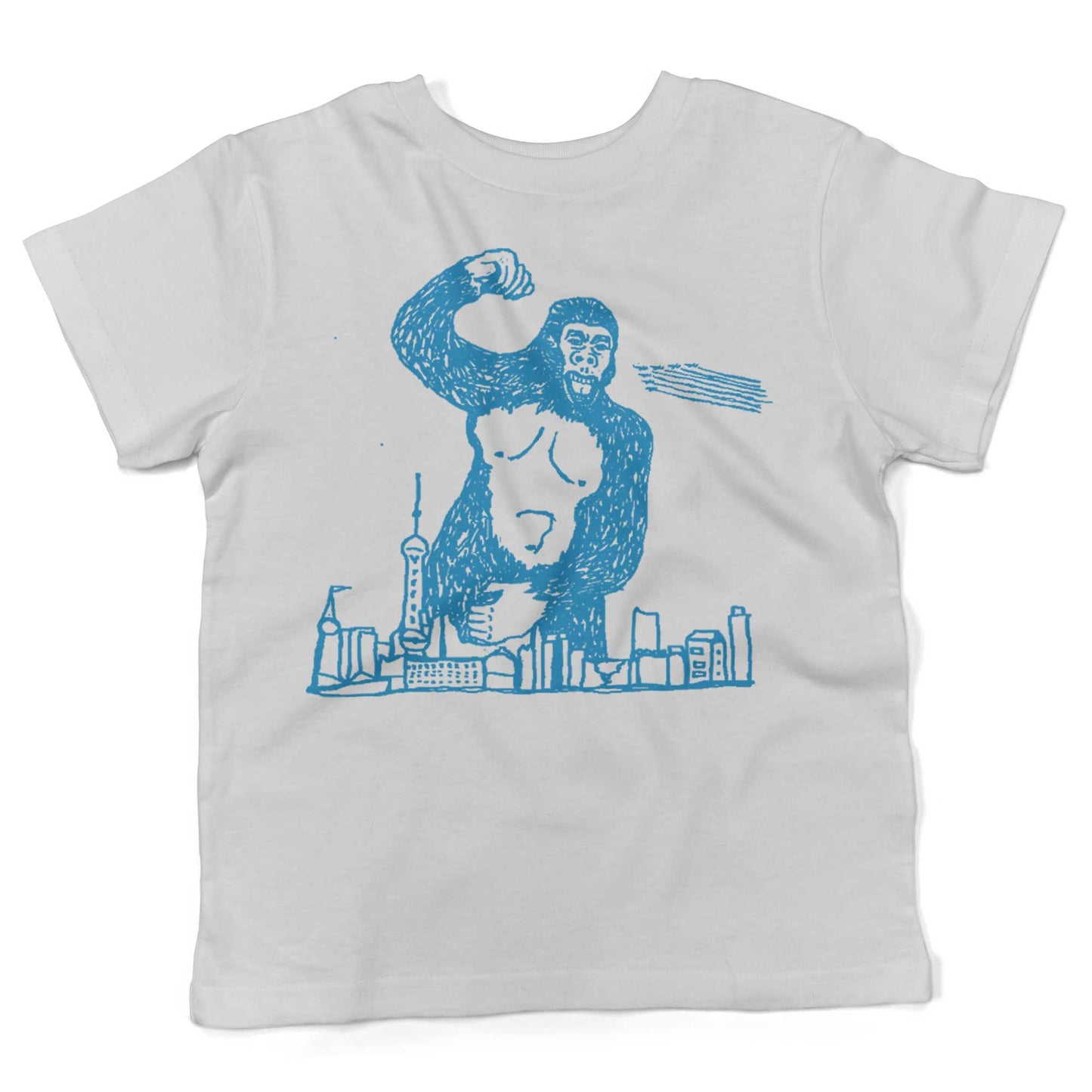 Giant Gorilla Drawing Toddler Shirt-White-2T