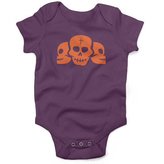 Day Of The Dead Skulls Infant Bodysuit or Raglan Baby Tee-Organic Purple-3-6 months