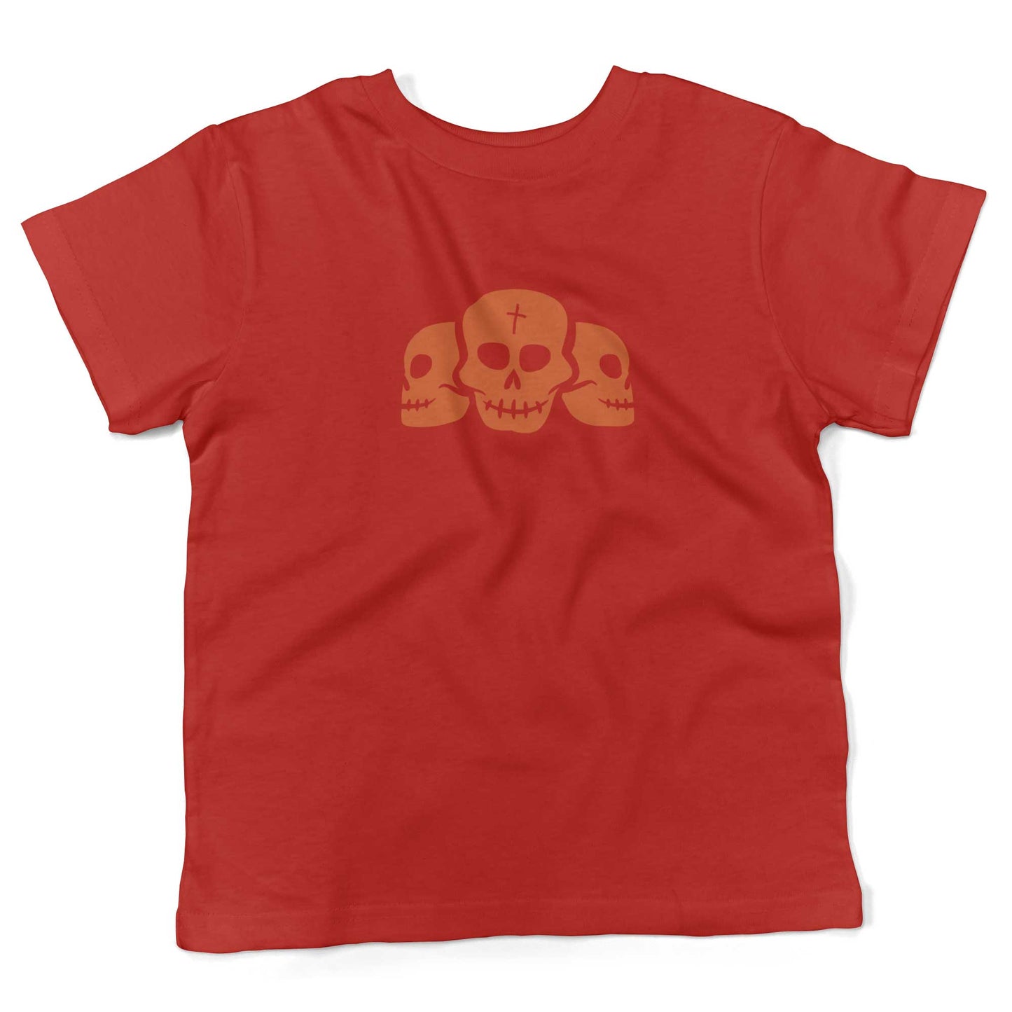 Day Of The Dead Skulls Toddler Shirt-Red-2T