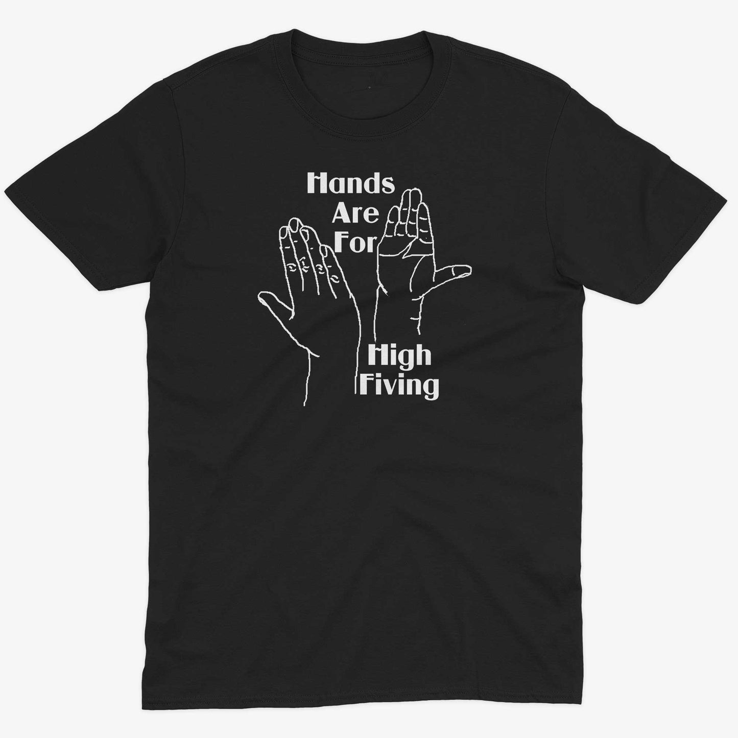 Hands High Fiving Unisex Or Women's Cotton T-shirt-Black-Unisex