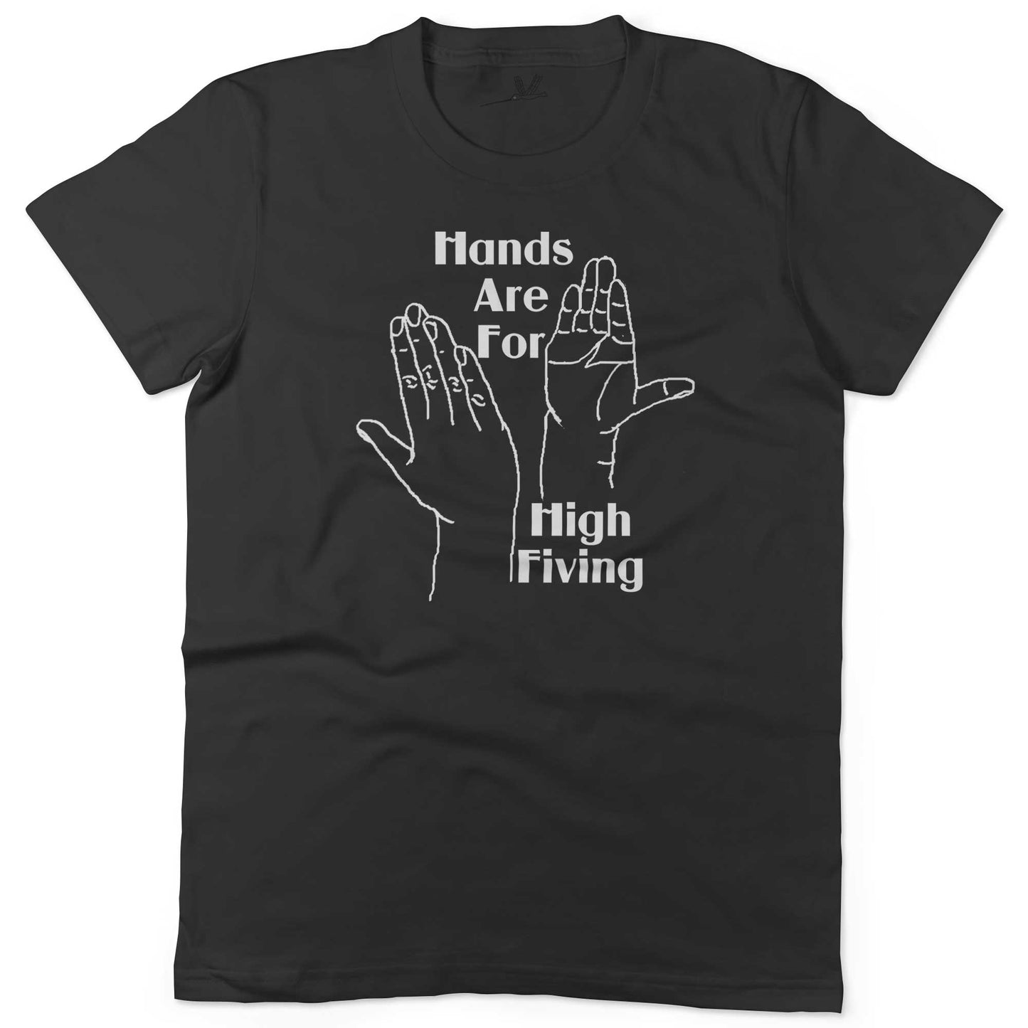 Hands High Fiving Unisex Or Women's Cotton T-shirt-Black-Woman