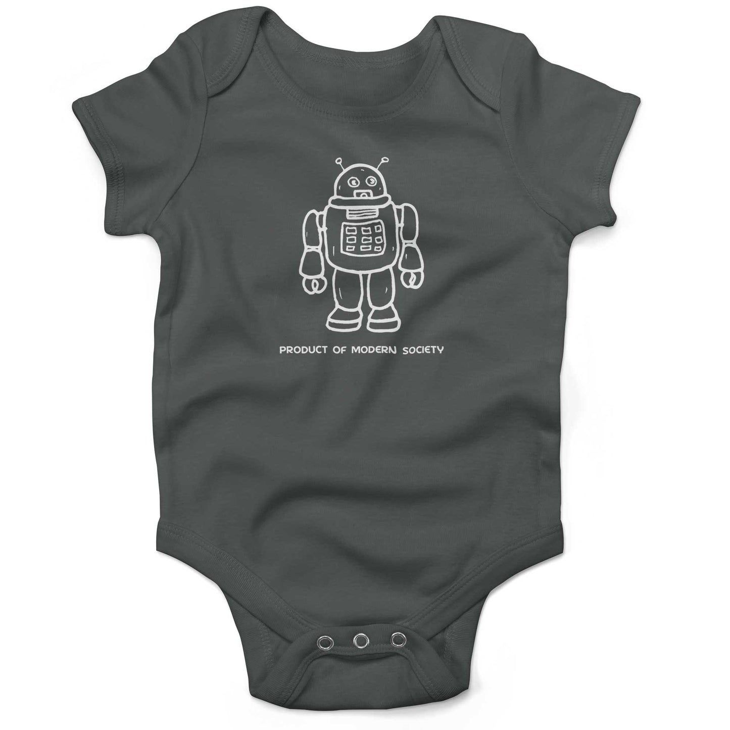 Product Of Modern Society Infant Bodysuit-Organic Asphalt-3-6 months