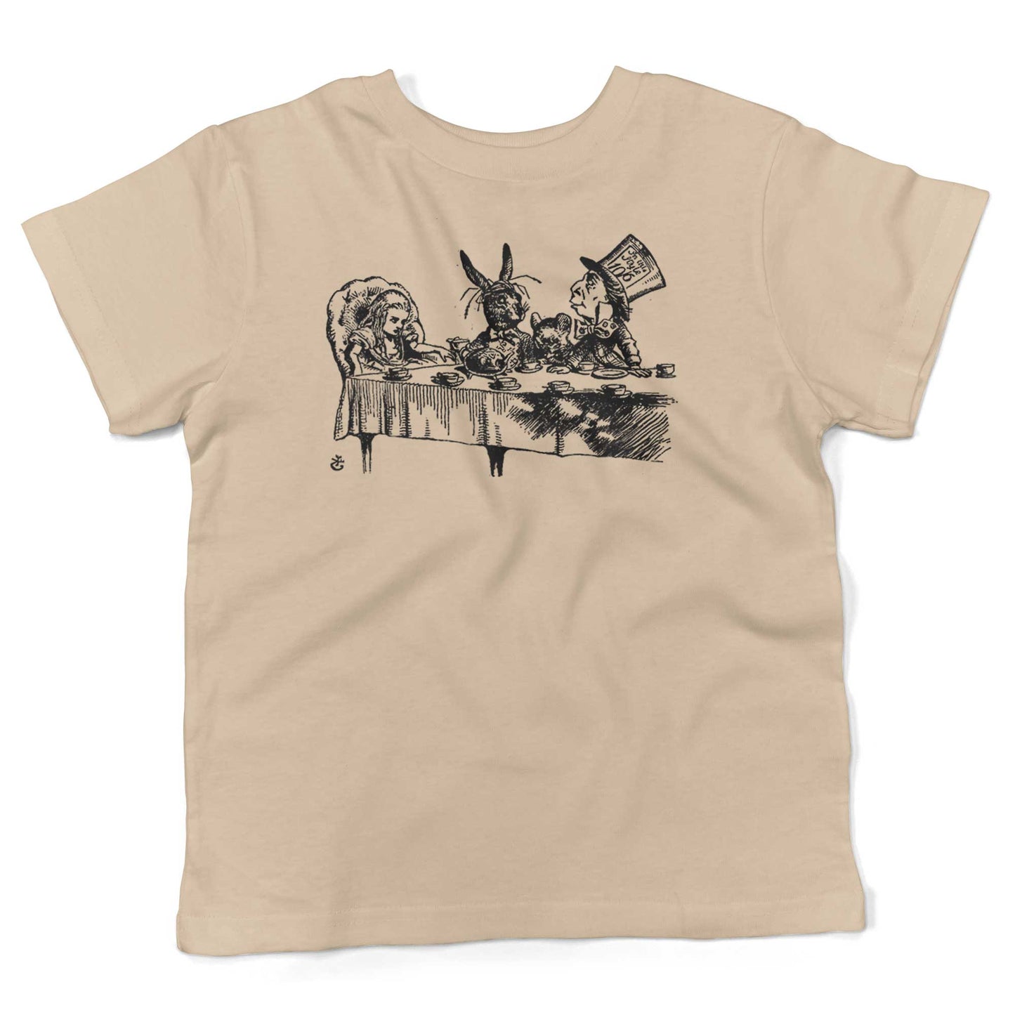 Alice In Wonderland Tea Party Toddler Shirt-Organic Natural-2T