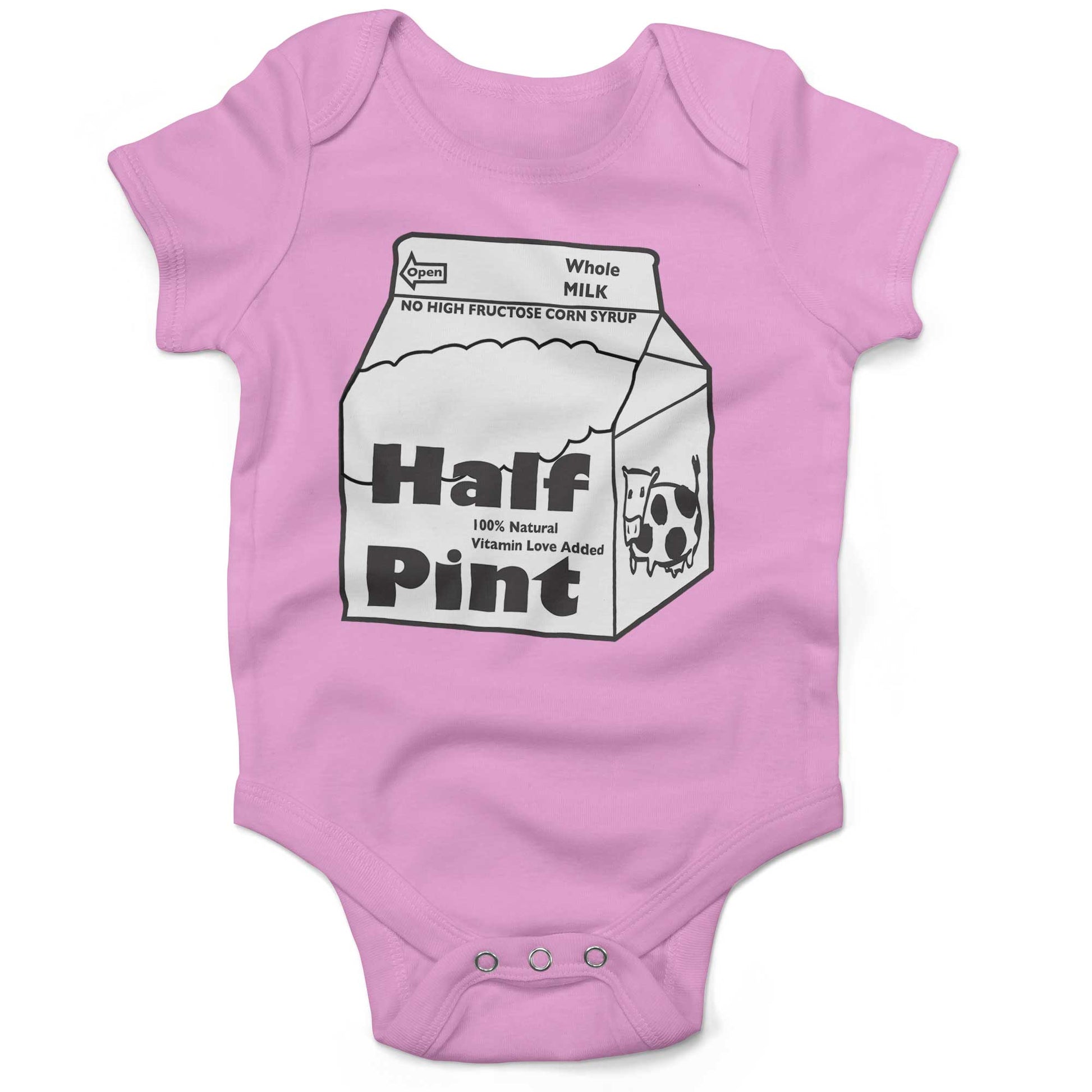 Half Pint Of Milk Infant Bodysuit or Raglan Tee-Organic Pink-3-6 months