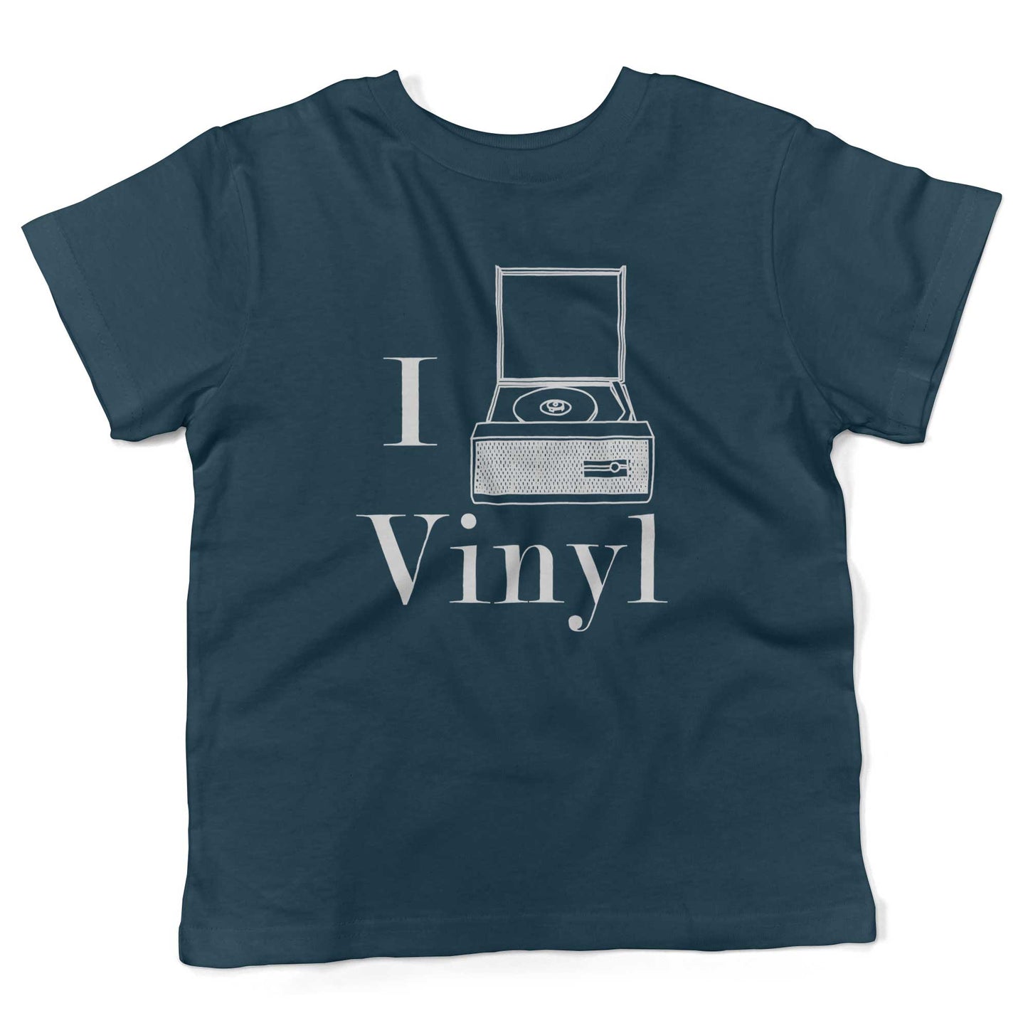 I Play Vinyl Toddler Shirt-Organic Pacific Blue-2T