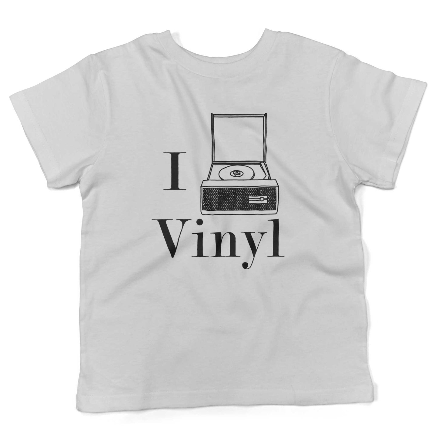 I Play Vinyl Toddler Shirt-White-2T