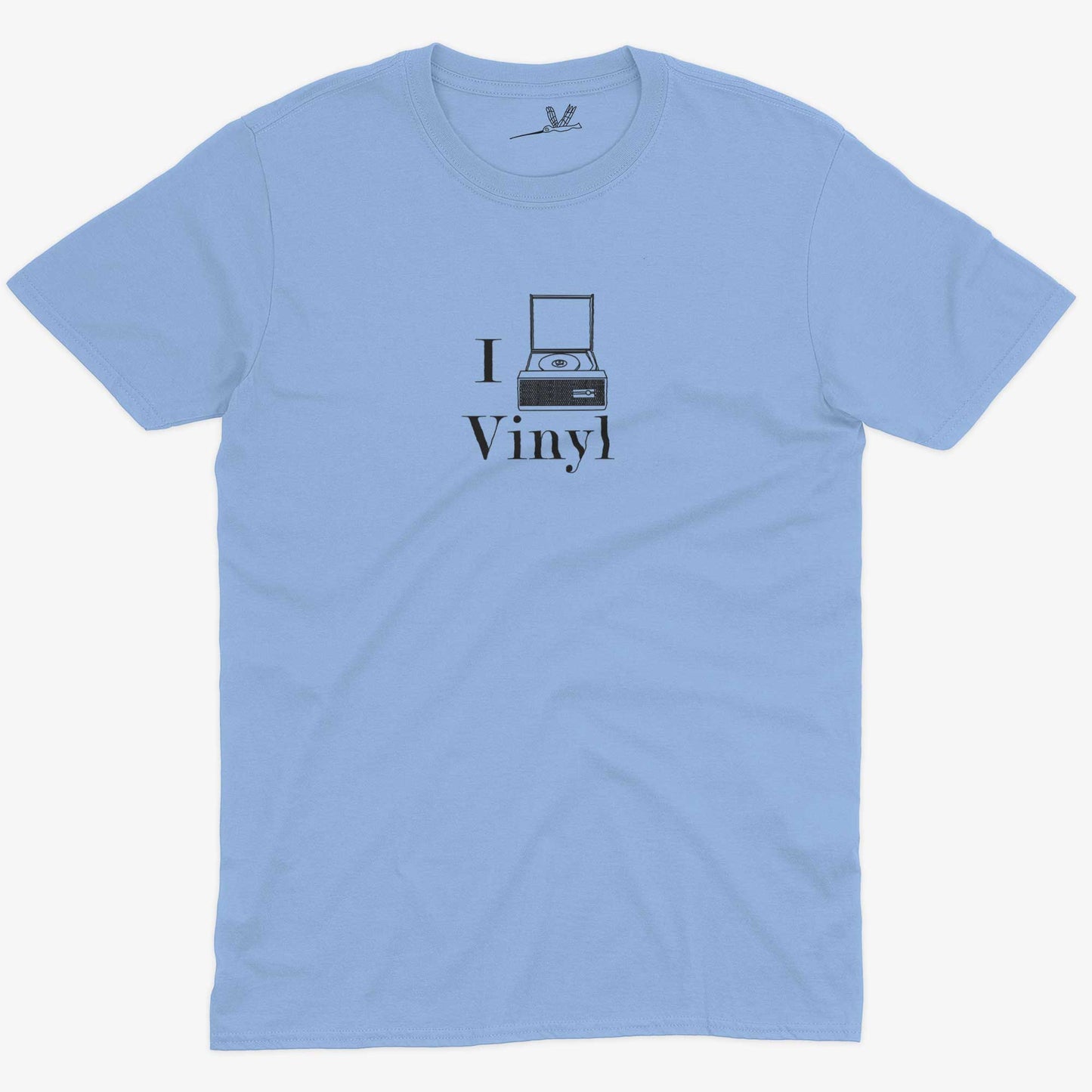 I Play Vinyl Unisex Or Women's Cotton T-shirt-Baby Blue-Unisex