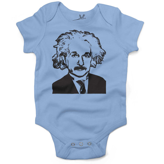Albert Einstein Infant Bodysuit or Raglan Baby Tee-Organic Baby Blue-3-6 months