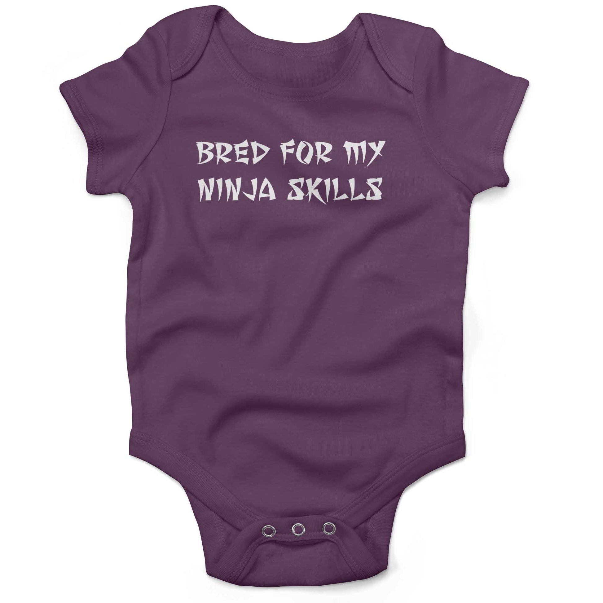 Bred For My Ninja Skills Infant Bodysuit or Raglan Baby Tee-Organic Purple-3-6 months