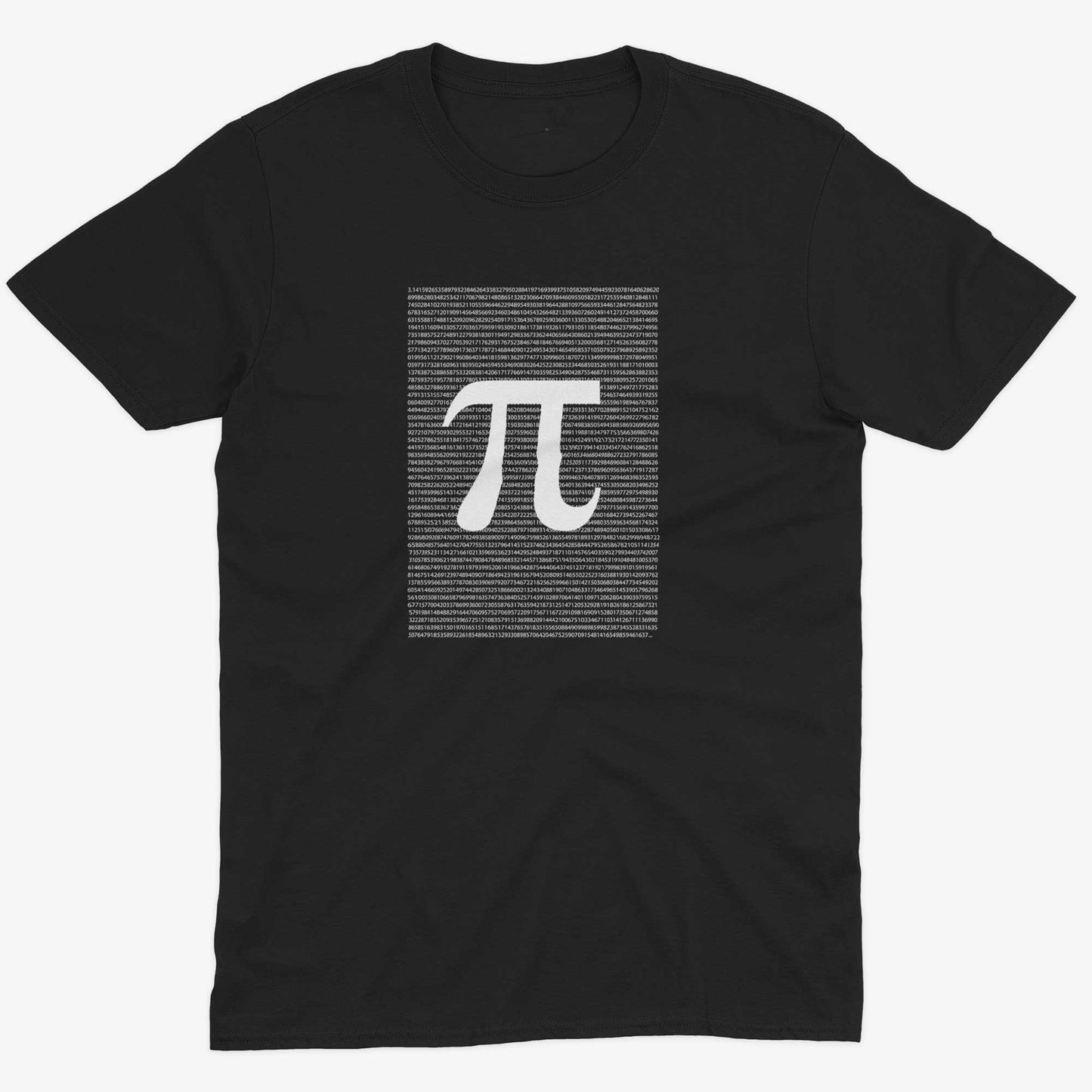 Irrational Pi Unisex Or Women's Cotton T-shirt-Black-Unisex