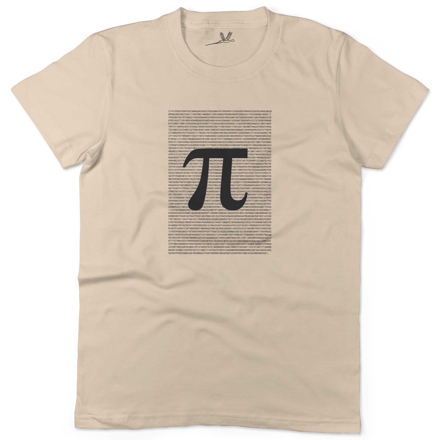 Irrational Pi Unisex Or Women's Cotton T-shirt-Organic Natural-Woman