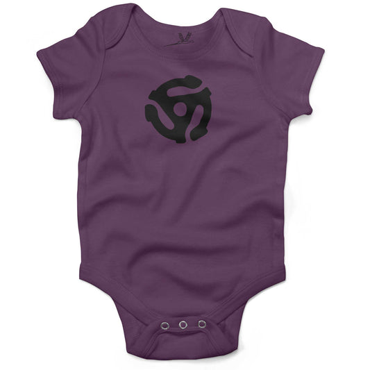 Vinyl Record 45" Adapter Infant Bodysuit or Raglan Tee-Organic Purple-3-6 months