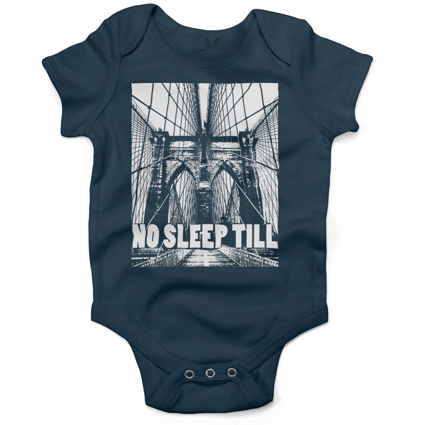 No Sleep Till Brooklyn Infant Bodysuit or Raglan Tee-Organic Pacific Blue-3-6 months