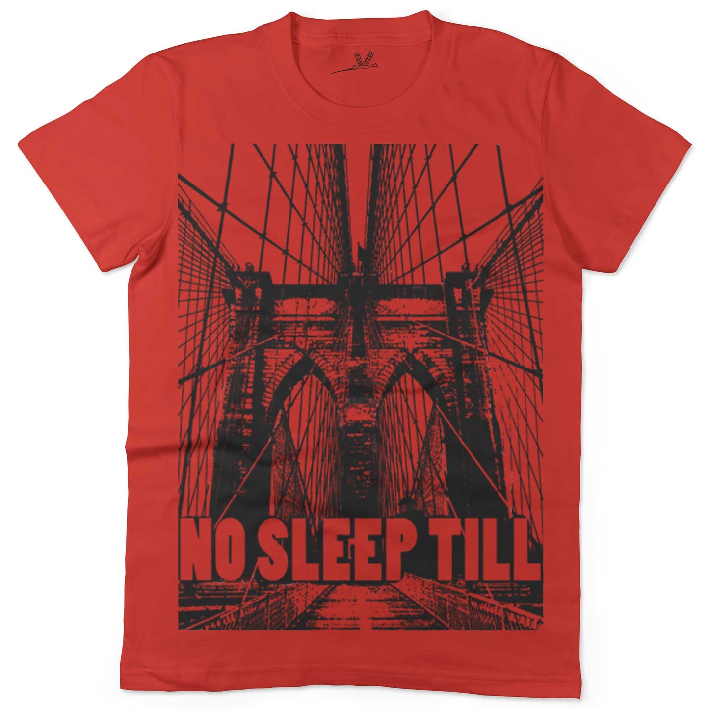 No Sleep Till Brooklyn Unisex Or Women's Cotton T-shirt-Red-Woman