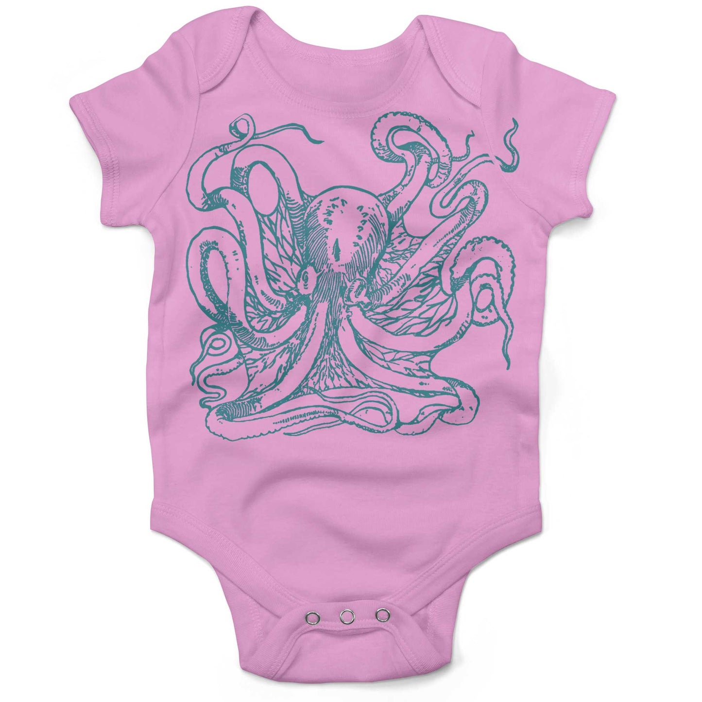 Giant Octopus Infant Bodysuit or Raglan Tee-Organic Pink-3-6 months