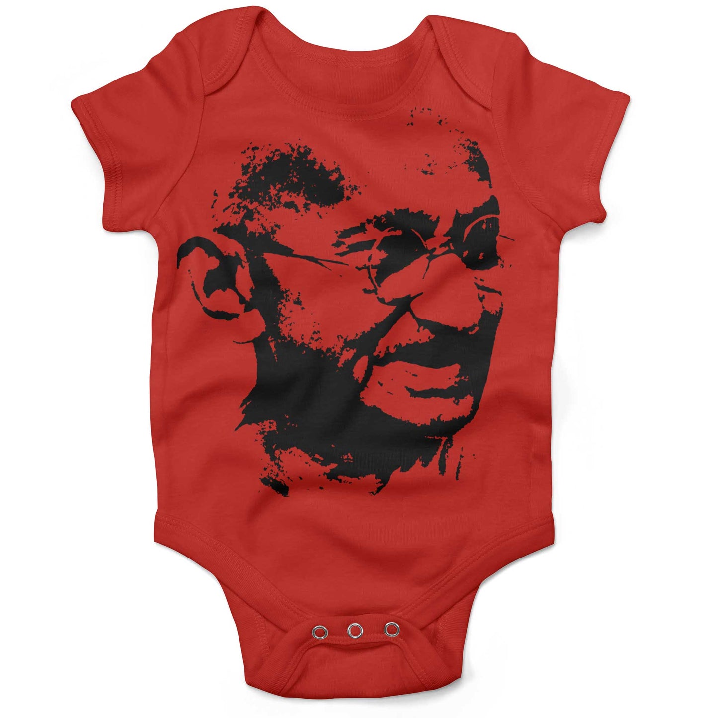 Mahatma Gandhi Be The Change Infant Bodysuit or Raglan Baby Tee-Organic Red-3-6 months