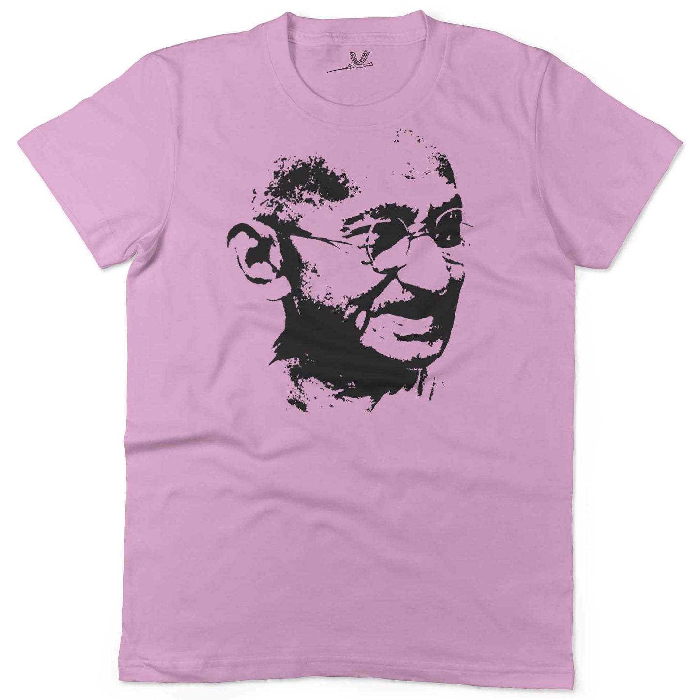 Mahatma Gandhi Be The Change Unisex Or Women's Cotton T-shirt-Pink-Woman