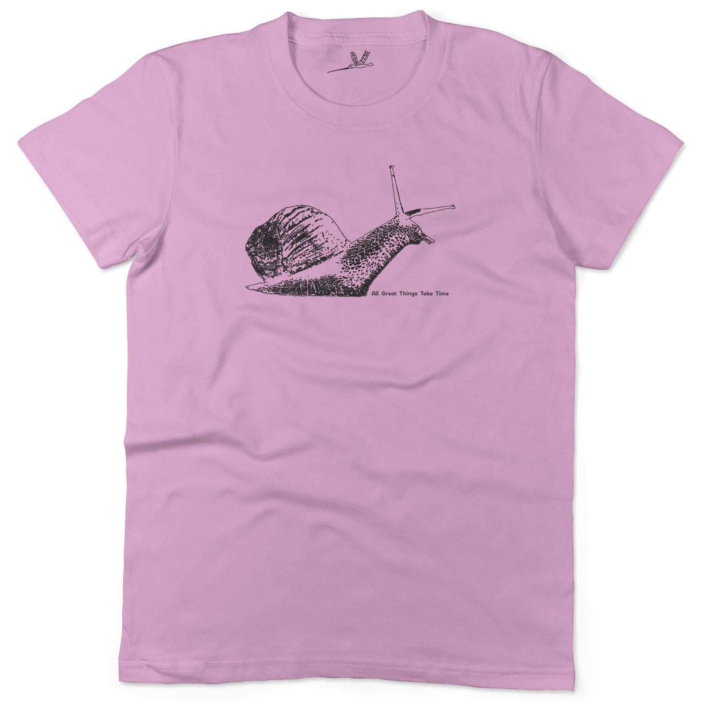 All Great Things Take Time Unisex Or Women's Cotton T-shirt-Pink-Woman