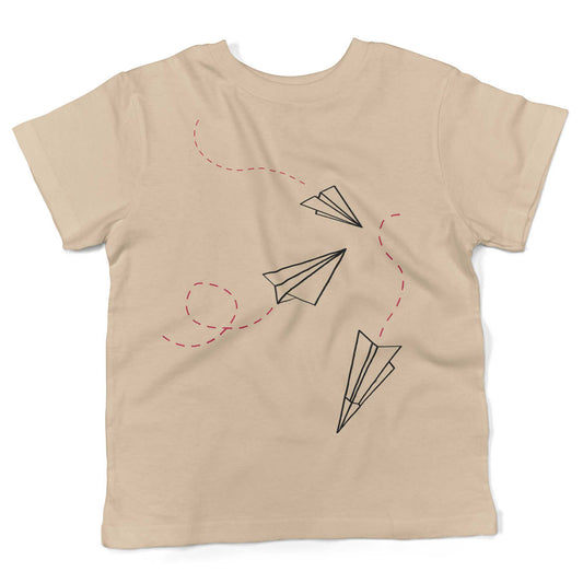 Paper Airplanes Toddler Shirt-Organic Natural-2T