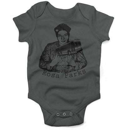 Rosa Parks Infant Bodysuit or Raglan Baby Tee-Organic Asphalt-3-6 months