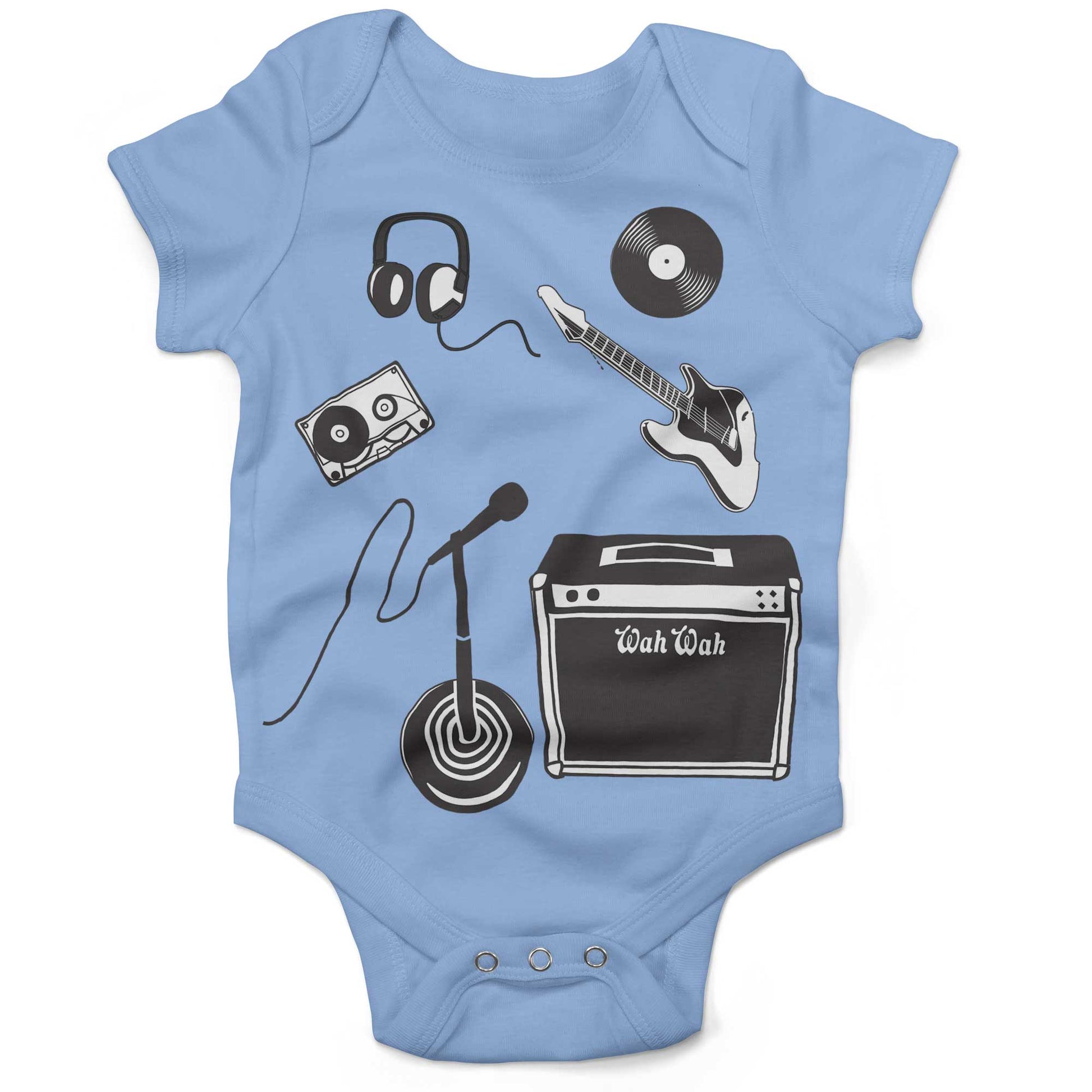 With The Band Infant Bodysuit or Raglan Baby Tee-Organic Baby Blue-3-6 months