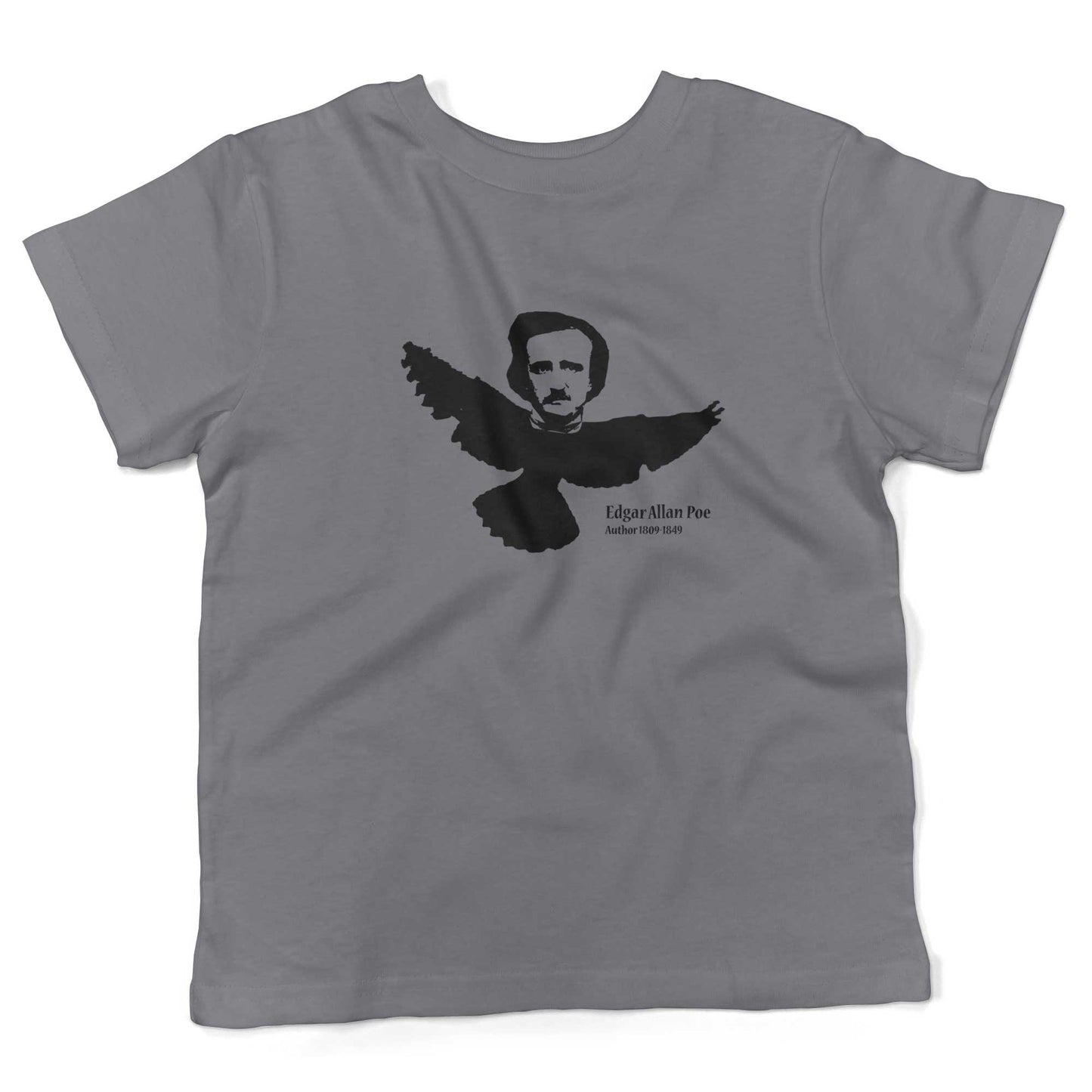 Edgar Allan Poe Toddler Shirt-Slate-2T